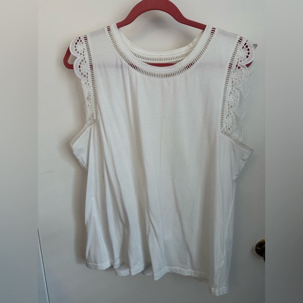 Lilly Pulitzer White Lace Detail Tank Top